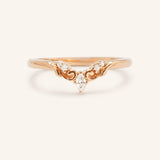 Rose gold Laila contour diamond wedding band front view on white background