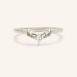 White gold Laila contour diamond wedding band front view on white background