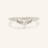 White gold Laila contour diamond wedding band front view on white background