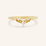 Yellow gold Laila contour diamond wedding band front view on white background