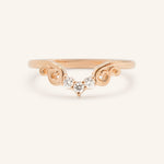 Rose gold Aggie contour diamond wedding band front view on white background