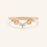 Rose gold Aggie contour diamond wedding band front view on white background