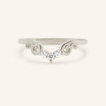 White gold Aggie contour diamond wedding band front view on white background