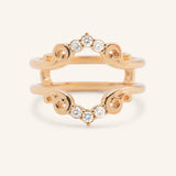 Aggie Contour Double Band Diamond Ring Guard