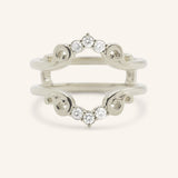 Aggie Contour Double Band Diamond Ring Guard