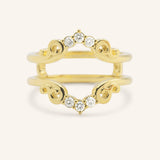 Aggie Contour Double Band Diamond Ring Guard