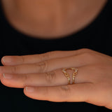 Aggie Contour Double Band Diamond Ring Guard