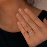 Aggie Contour Double Band Diamond Ring Guard
