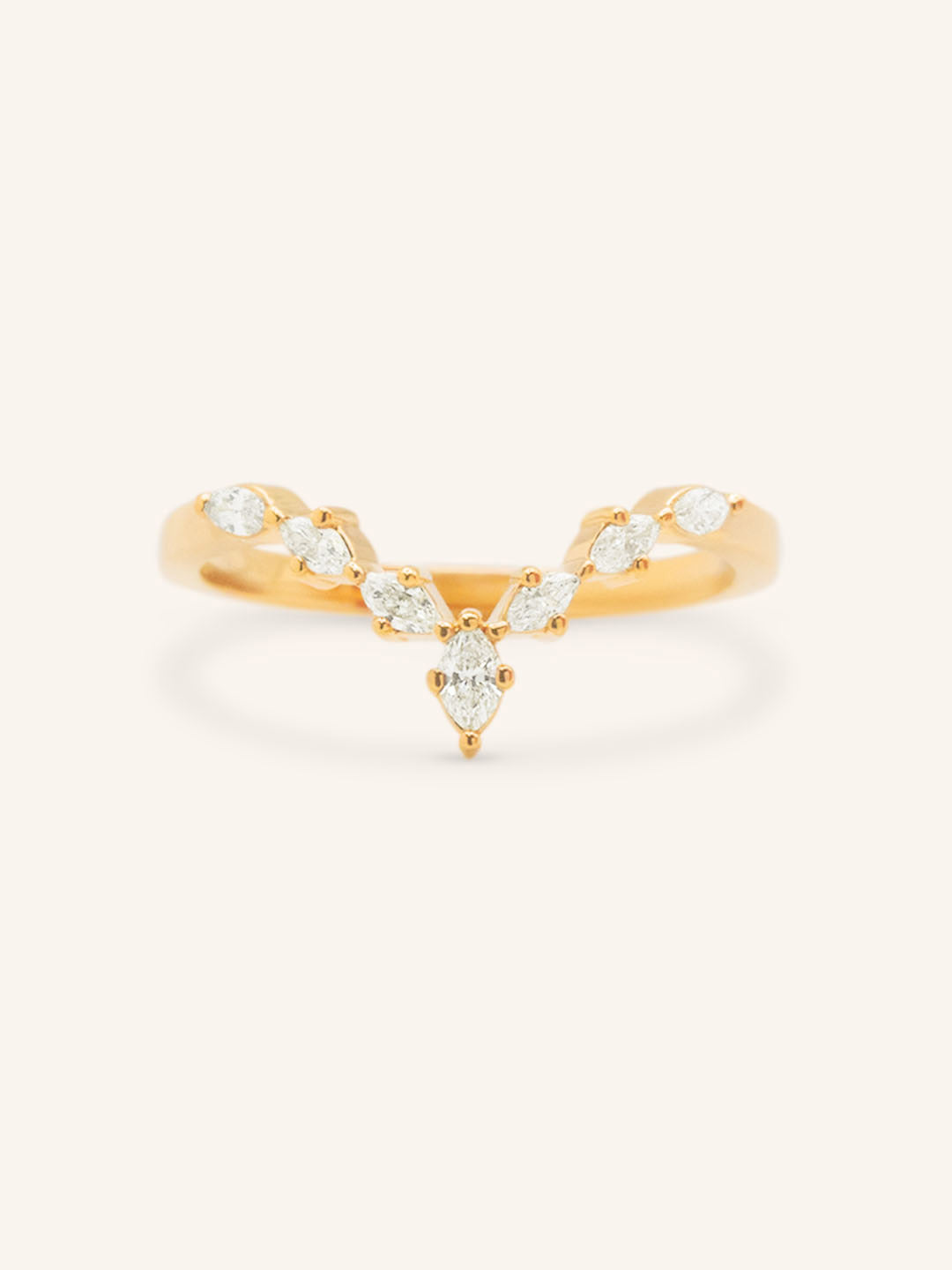 Layla Curved Diamond Wedding Band