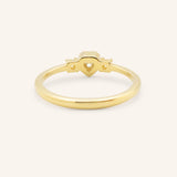 Three Stone Diamond Heart Stackable Ring