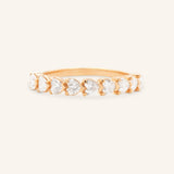 Rose gold Manami diamond heart anniversary band front view on white background