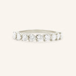 White gold Manami diamond heart anniversary band front view on white background