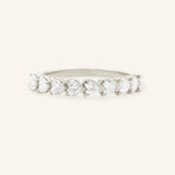 White gold Manami diamond heart anniversary band front view on white background