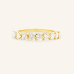 Yellow gold Manami diamond heart anniversary band front view on white background