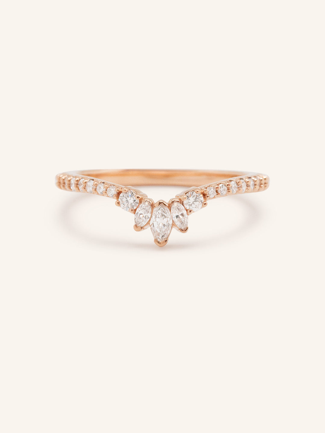 Trecia Curved Diamond Wedding Band