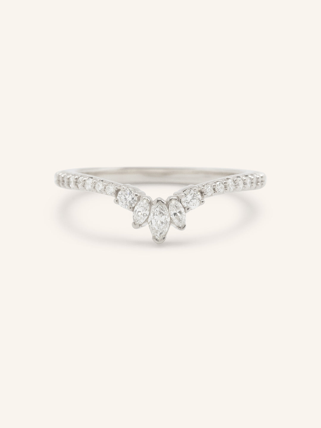 Trecia Curved Diamond Wedding Band