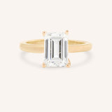 Lilabeth Emerald Cut Diamond Hidden Halo Engagement Ring