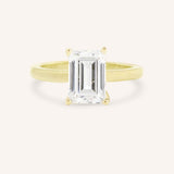 Lilabeth Emerald Cut Diamond Hidden Halo Engagement Ring