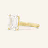 Lilabeth Emerald Cut Diamond Hidden Halo Engagement Ring