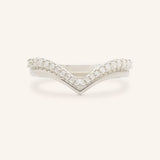 Lailah Double Chevron Diamond Wedding Band