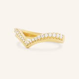 Lailah Double Chevron Diamond Wedding Band