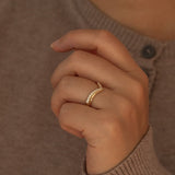 Lailah Double Chevron Diamond Wedding Band