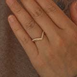 Lailah Double Chevron Diamond Wedding Band