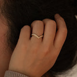 Lailah Double Chevron Diamond Wedding Band