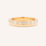 Rose gold Eleanor off-set diamond anniversary band front view on white background