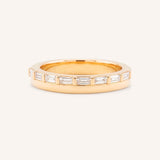 Rose gold Eleanor off-set diamond anniversary band front view on white background
