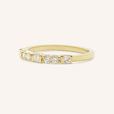 White Columns Round Square Diamond Anniversary Ring