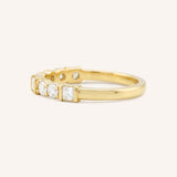 White Columns Round Square Diamond Anniversary Ring