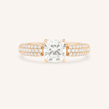 Clarize Cushion Cut Diamond Accented Engagement Ring
