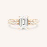 Clarize Emerald Cut Diamond Accented Engagement Ring