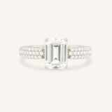 Clarize Emerald Cut Diamond Accented Engagement Ring