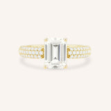 Clarize Emerald Cut Diamond Accented Engagement Ring