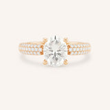 Clarize Oval Cut Diamond Accented Engagement Ring