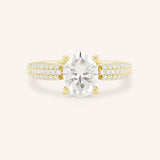 Clarize Oval Cut Diamond Accented Engagement Ring