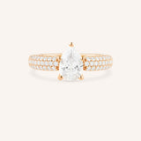 Clarize Pear Cut Diamond Accented Engagement Ring