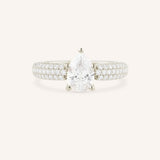Clarize Pear Cut Diamond Accented Engagement Ring