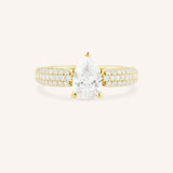 Clarize Pear Cut Diamond Accented Engagement Ring