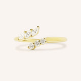 Round and Marquise Open Diamond Bypass Ring