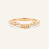 Esther Curved Diamond Accented Wedding Band