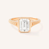 Whera Emerald Cut Diamond Solitaire Engagement Ring