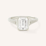 Whera Emerald Cut Diamond Solitaire Engagement Ring