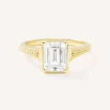 Whera Emerald Cut Diamond Solitaire Engagement Ring