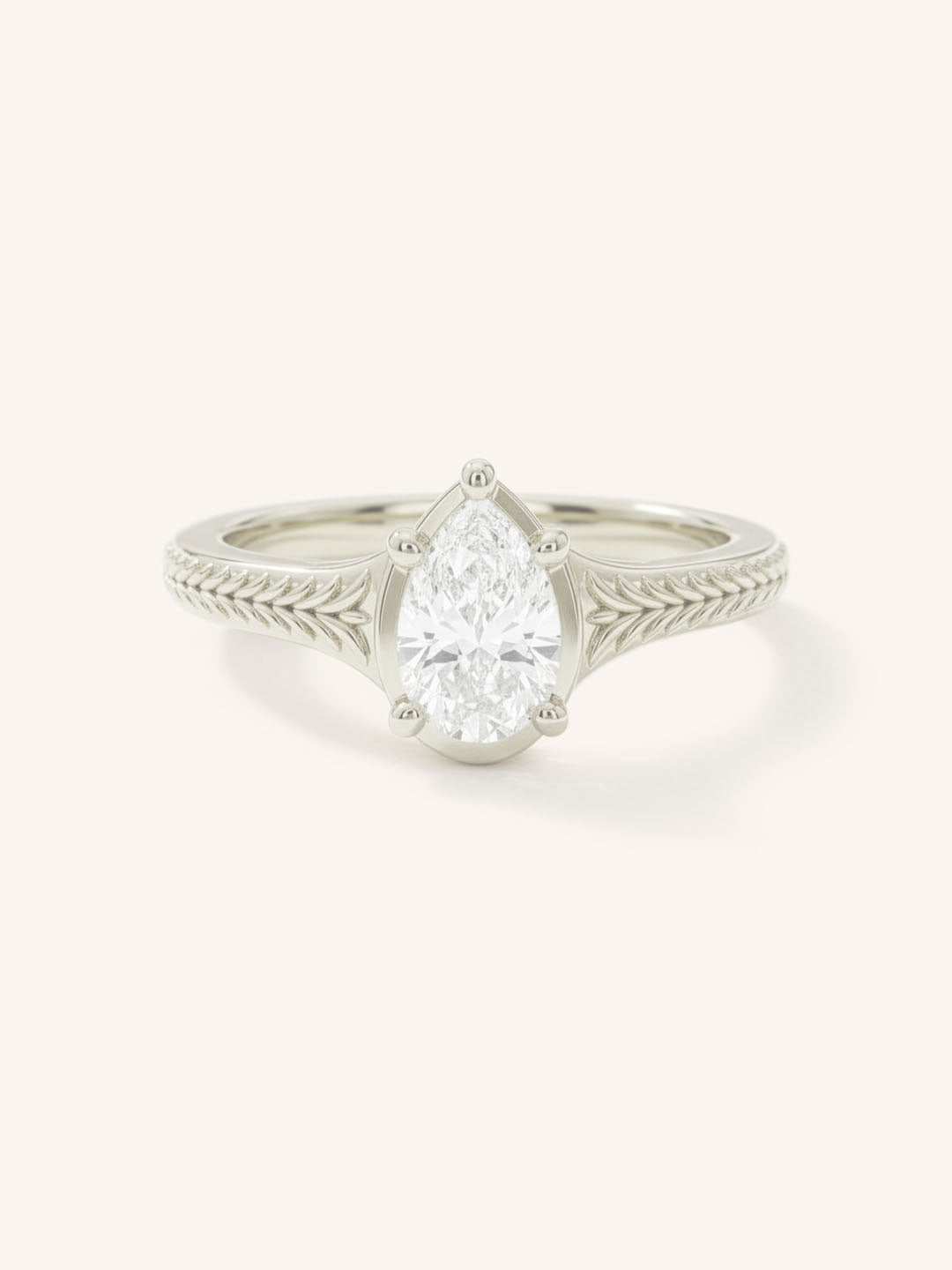 Whera Pear Diamond Solitaire Engagement Ring