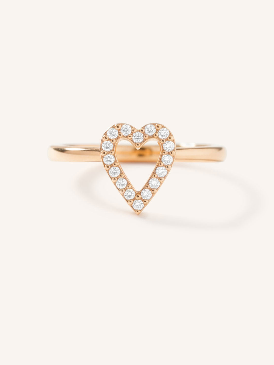 Accented Heart Diamond Ring