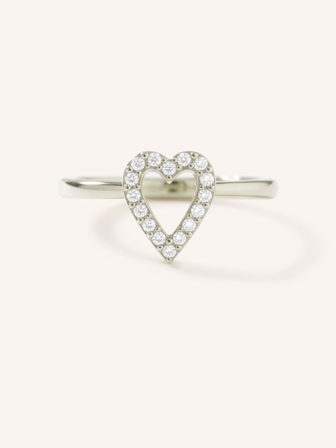 Accented Heart Diamond Ring