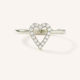 Accented Heart Diamond Ring